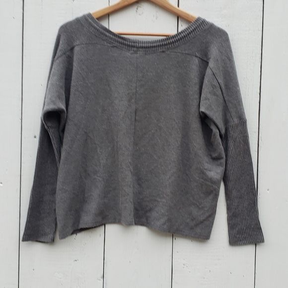 JOHNNY WAS CALME Tunnel Drawstring Crop Sweater Grey Size L NEW - $138 - Picture 8 of 8